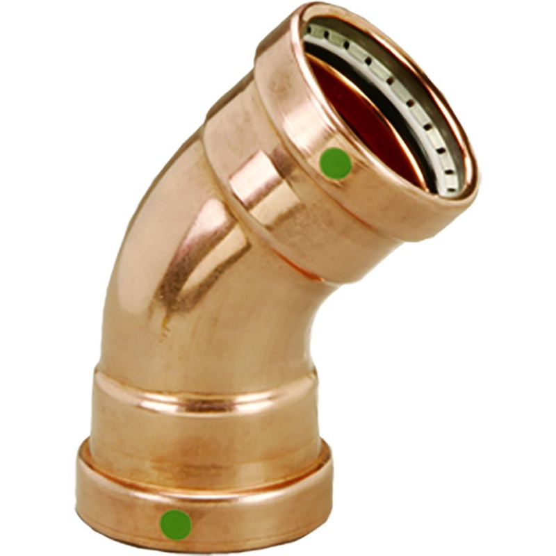 Viega ProPress 2-1/2″ – 45 Copper Elbow – Double Press Connection – Smart Connect Technology [20653]