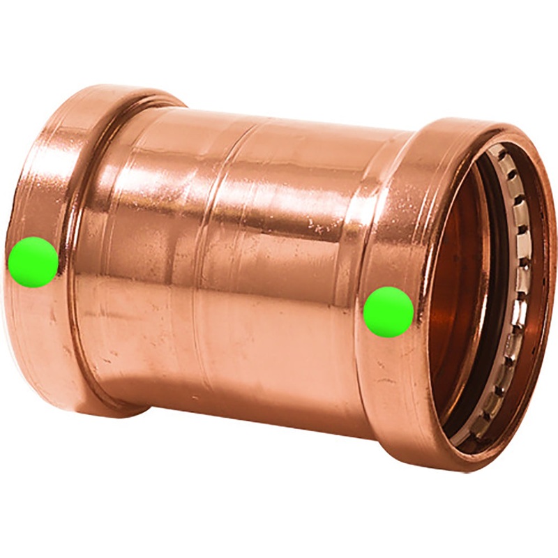 Viega ProPress 2-1/2″ Copper Coupling w/o Stop – Double Press Connection – Smart Connect Technology [20743]