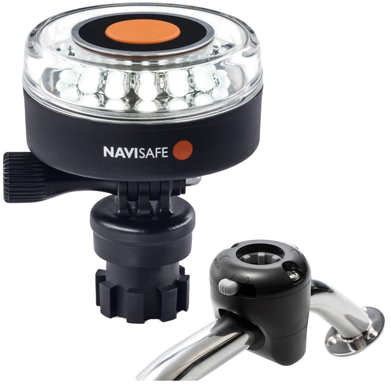 Navisafe Navilight 360 2NM White w/Navimount Base  Rail Mount – Black [040KIT]
