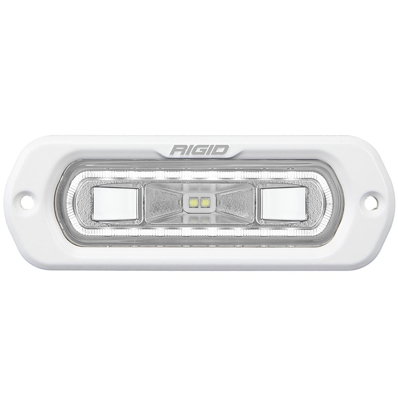 RIGID Industries SR-L Series Marine Spreader Light – White Flush Mount – White Light w/White Halo [51200]