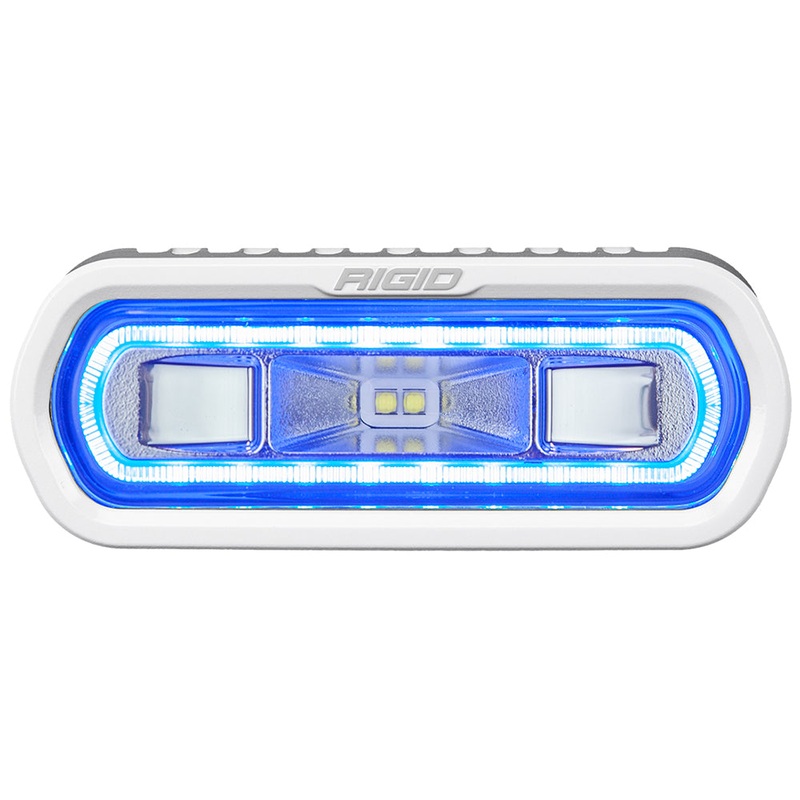 RIGID Industries SR-L Series Marine Spreader Light – White Surface Mount – White Light w/Blue Halo [51101]