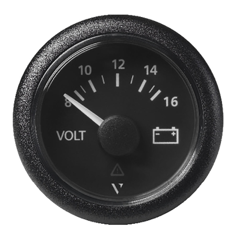 Veratron 52 MM (2-1/16″) ViewLine Voltmeter – 8 to16V – Black Dial  Bezel [A2C59512545]