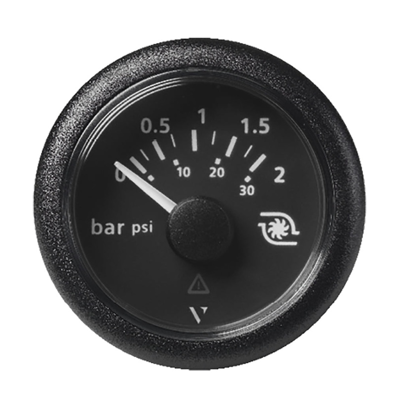 Veratron 52MM (2-1/16″) ViewLine Boost Pressure Gauge 2 Bar/30 PSI – Black Dial  Round Bezel [A2C59514149]