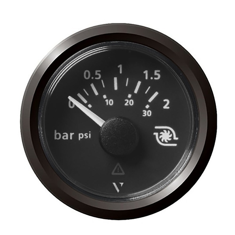 Veratron 52MM (2-1/16″) ViewLine Boost Pressure Gauge 2 Bar/30 PSI – Black Dial  Triangular Bezel [A2C59514152]