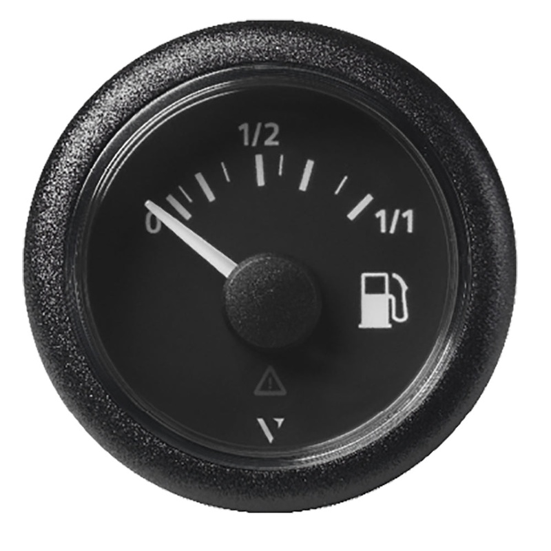 Veratron 52MM (2-1/16″) ViewLine Fuel Level Gauge 0-1/1 – 3 to 180 OHM – Black Dial  Round Bezel [A2C59514082]