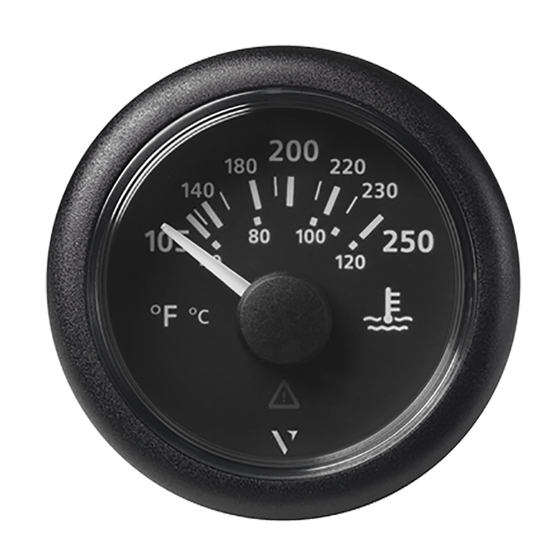Veratron 52MM (2-1/16″) ViewLine Water Temperature Gauge – 100-250F – Black Dial  Bezel [A2C59514176]