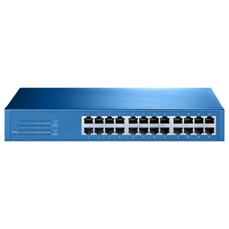 Aigean 24-Port Network Switch – Desk or Rack Mountable – 100-240VAC – 50/60Hz [NS-24]
