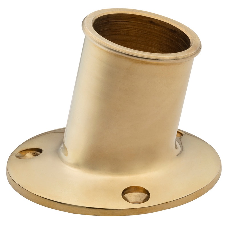 Whitecap Top Mount Flag Pole Socket 1-1/4″ ID – Polished Brass [S-5003BC]