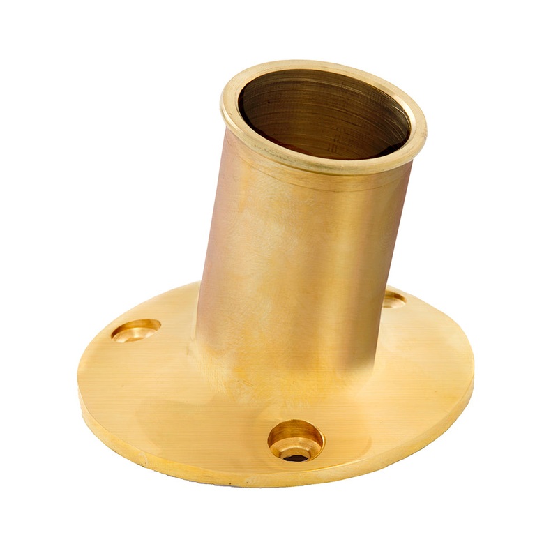 Whitecap Top Mount Flag Pole Socket – 1″ ID – Polished Brass [S-5002BC]