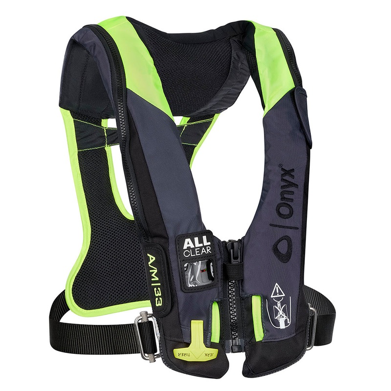 Onyx Impulse A/M 33 All Clear w/Harness Auto/Manual Inflatable Life Jacket – Grey [134300-701-004-21]