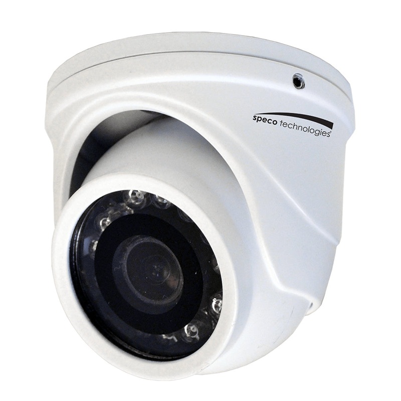 Speco 4MP HD-TVI Mini Turret Camera 2.9mm Lens – White Housing [HT471TW]