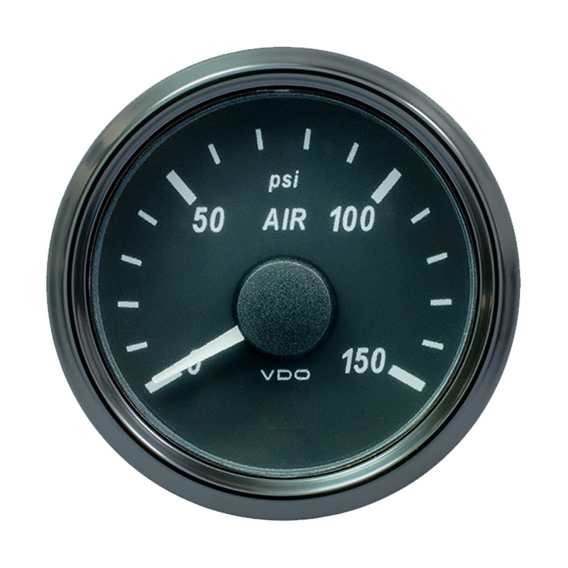 VDO SingleViu 52mm (2-1/16″) Air Pressure Gauge – 150 PSI – 0-180 Ohm [A2C3833440030]