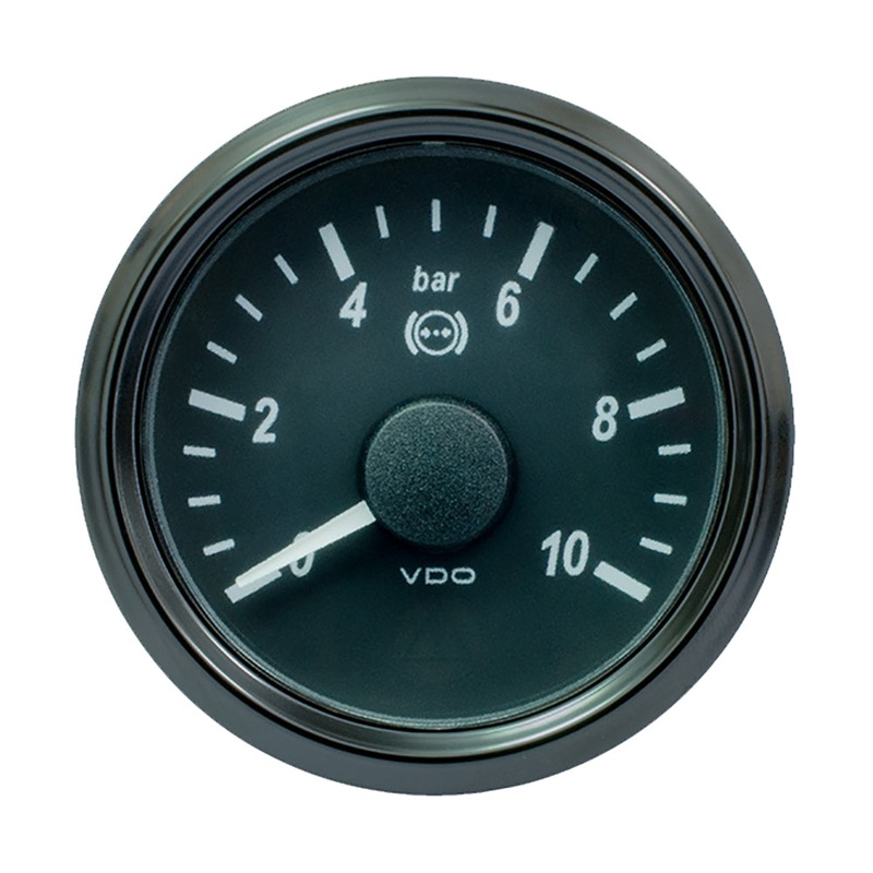 VDO SingleViu 52mm (2-1/16″) Brake Pressure Gauge – 10 Bar – 0-5V [A2C1800340030]