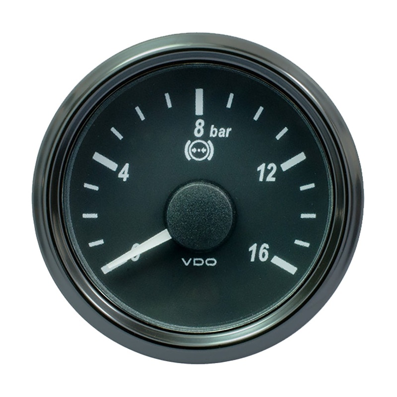 VDO SingleViu 52mm (2-1/16″) Brake Pressure Gauge – 16 Bar – 0-4.5V [A2C3832710030]