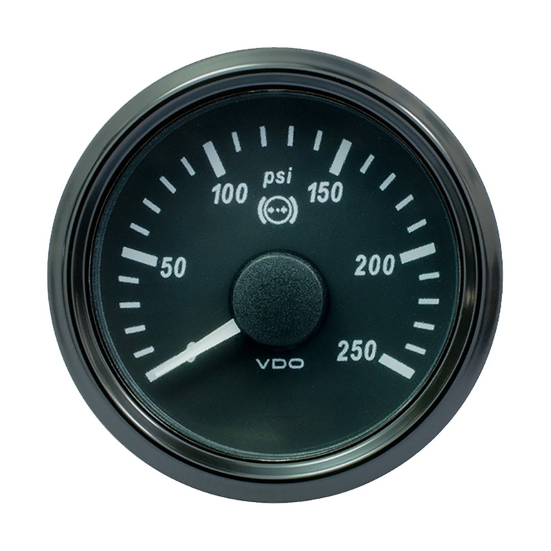 VDO SingleViu 52mm (2-1/16″) Brake Pressure Gauge – 250 PSI – 0-4.5V [A2C3832730030]