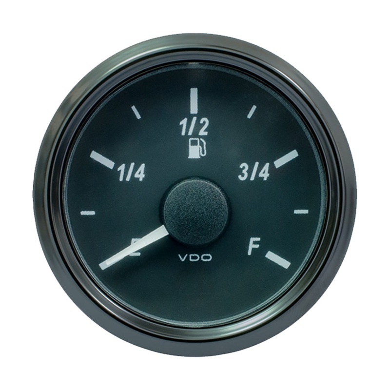 VDO SingleViu 52mm (2-1/16″) Fuel Level Gauge – E/F Scale – 0-180 Ohm [A2C3833120030]