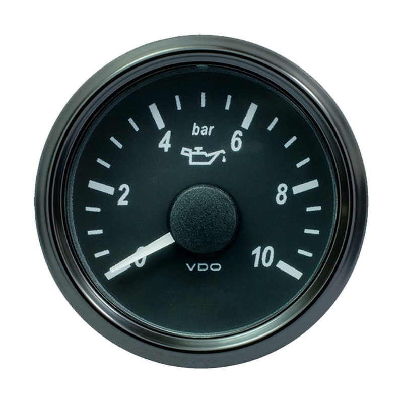 VDO SingleViu 52mm (2-1/16″) Oil Pressure Gauge – 10 Bar – 0-180 Ohm [A2C3833170030]