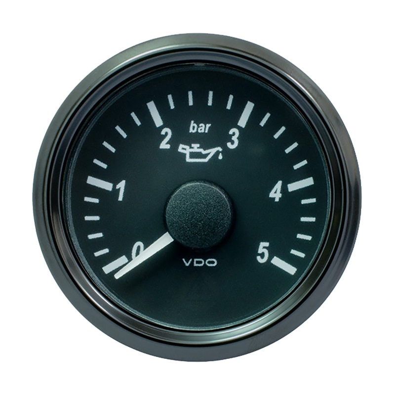 VDO SingleViu 52mm (2-1/16″) Oil Pressure Gauge – 5 Bar – 0-180 Ohm [A2C3833160030]