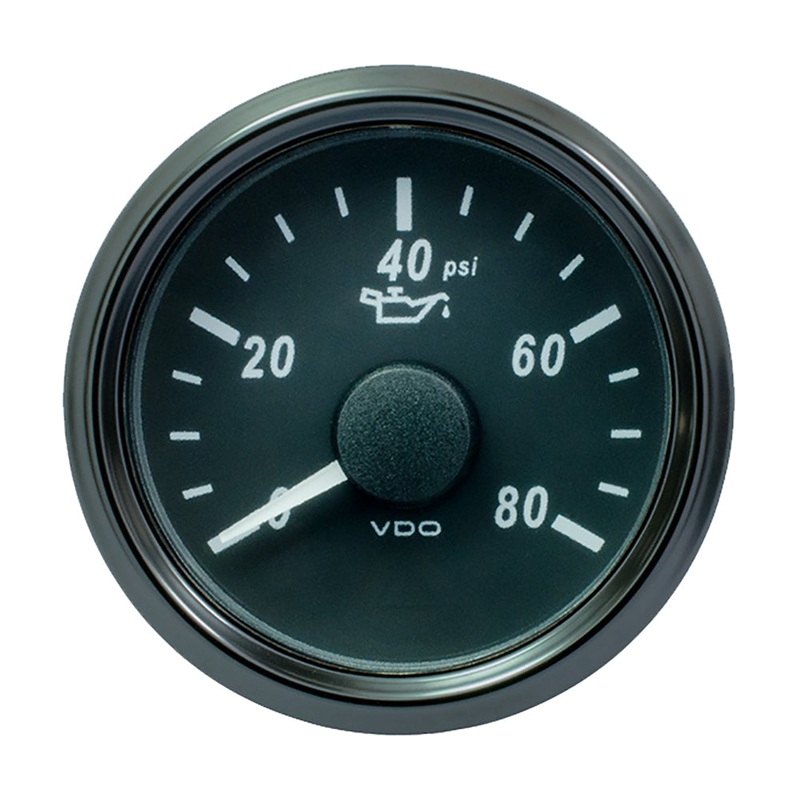 VDO SingleViu 52mm (2-1/16″) Oil Pressure Gauge – 80 PSI – 240-33 Ohm [A2C3833230030]