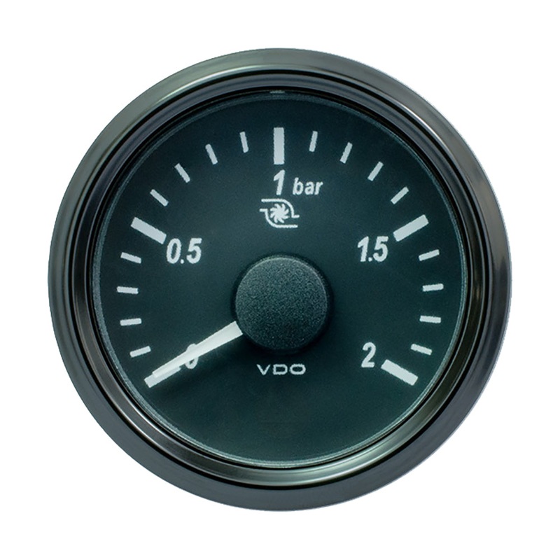 VDO SingleViu 52mm (2-1/16″) Turbo Pressure Gauge – 60 PSI – 0-180 Ohm [A2C3833470030]