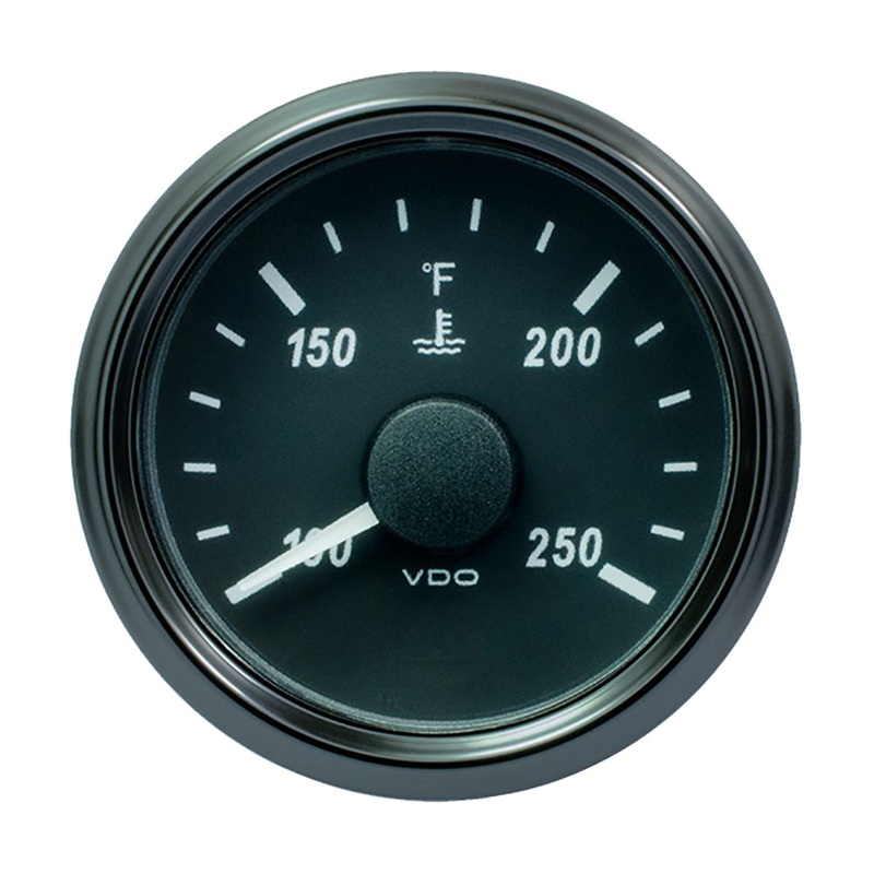 VDO SingleViu 52mm (2-1/16″) Water Temperature Gauge – 250F – 450-30 Ohm [A2C3833340030]