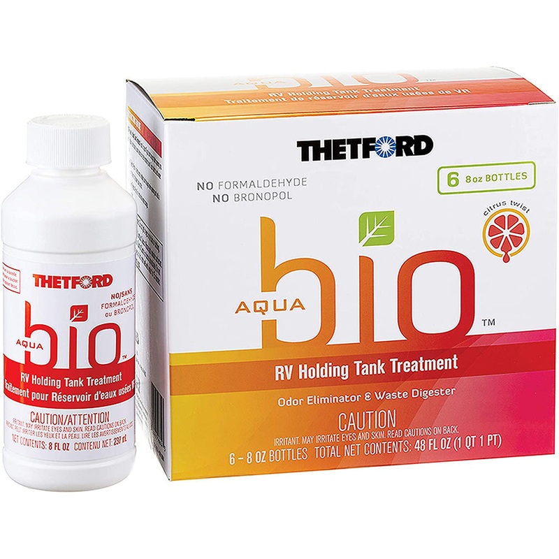 Thetford AquaBio RV Holding Tank Treatment – Citrus Twist Scent – 6-Pack of 8oz Bottles [96604]