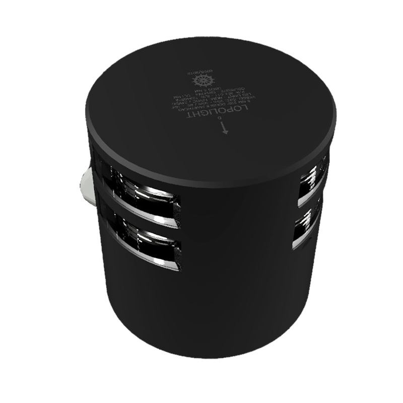 Lopolight Series 301-011 – Double Stacked Masthead Light – 5NM – Horizontal Mount – White – Black Housing [301-011KLST-B]