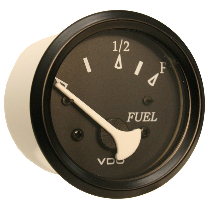 VDO Cockpit Marine 52mm (2-1/16″) Fuel Level Gauge – Black Dial/Bezel [301-11802]