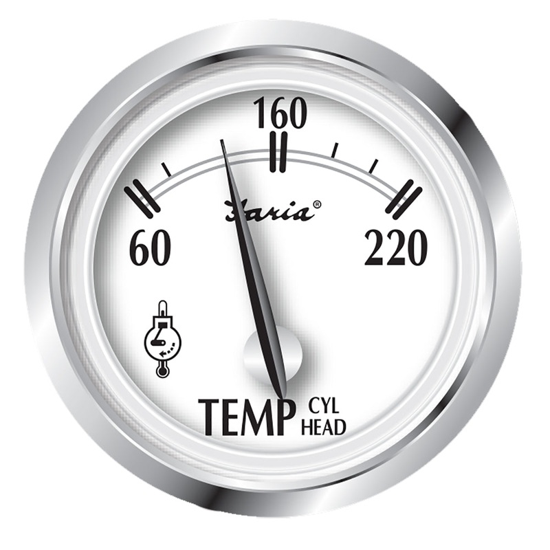 Faria Newport SS 2″ Cylinder Head Temperature Gauge w/Sender – 60 to 220 F [25011]