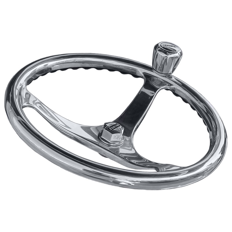 Edson 14.5″ SS ComfortGrip Powerwheel Steering Wheel w/PowerKnob [1710ST-14-KIT]