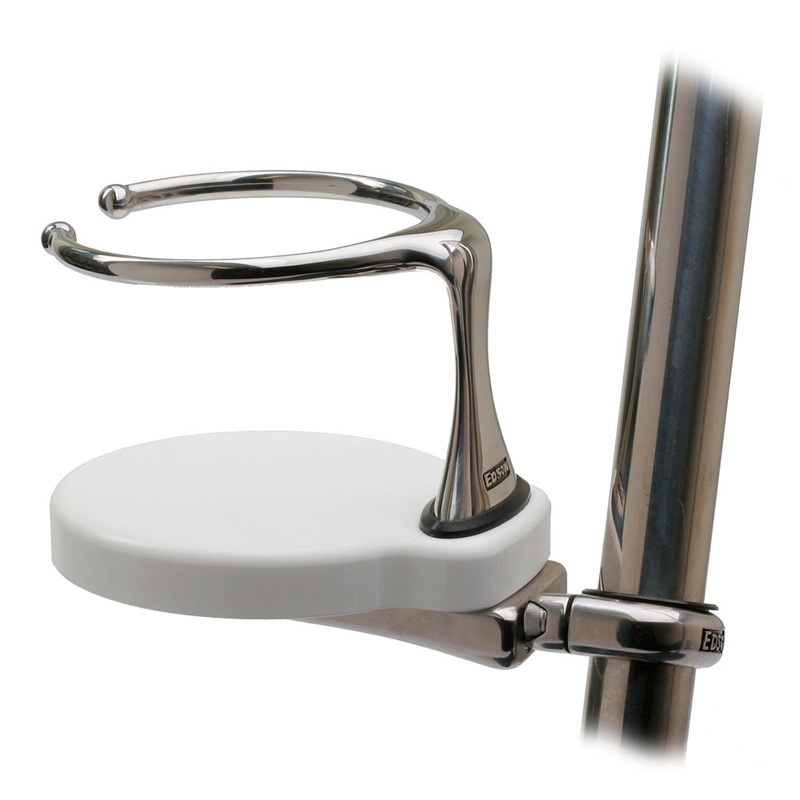 Edson Clamp-On Drink Holder – Single – White Poly [878WH-1-125]
