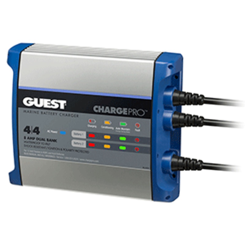 Guest On-Board Battery Charger 8A / 12V – 2 Bank – 120V Input