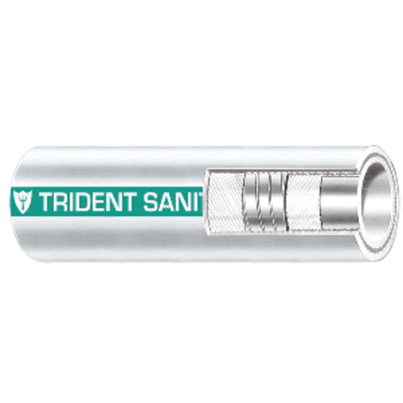 Trident Marine 1-1/2″ Premium Marine Sanitation Hose – White with Green Stripe – Sold by the Foot