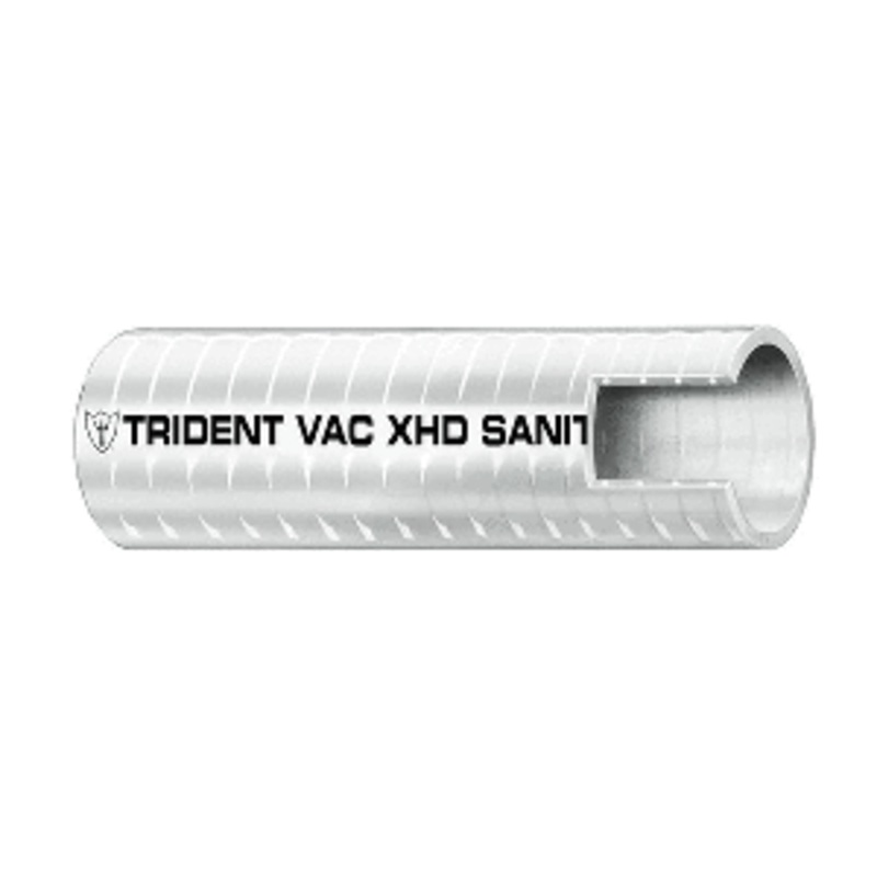 Trident Marine 1″ VAC XHD Sanitation Hose – Hard PVC Helix – White – Sold by the Foot