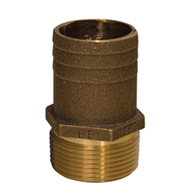 GROCO 1-1/2″ NPT x 1-3/4″ Bronze Full Flow Pipe to Hose Straight Fitting