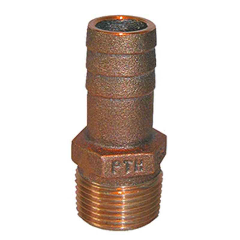 GROCO 1″ NPT x 1″ ID Bronze Pipe to Hose Straight Fitting