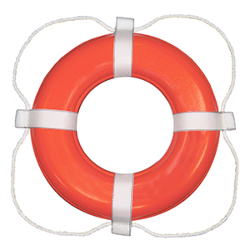 Taylor Made Foam Ring Buoy – 20″ – Orange w/White Rope