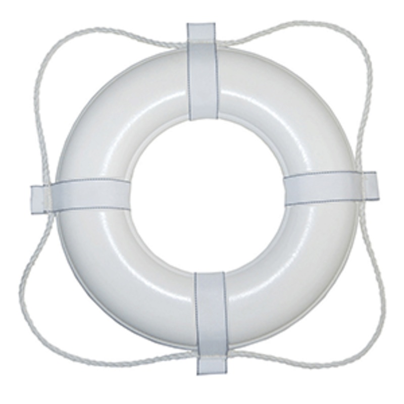 Taylor Made Foam Ring Buoy – 20″ – White w/White Rope