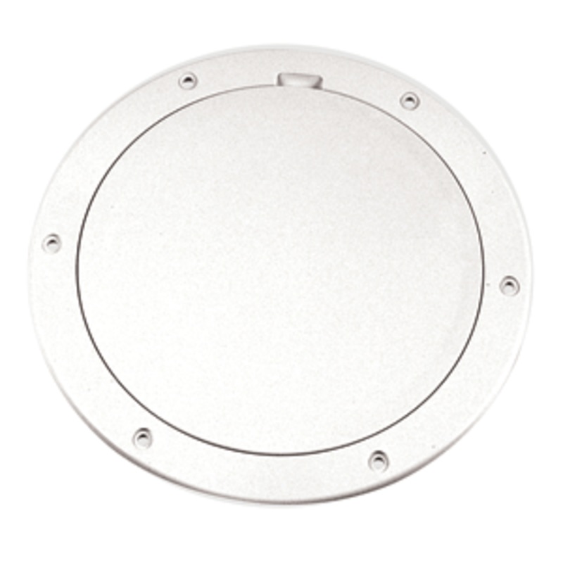 Beckson 6″ Smooth Center Pry-Out Deck Plate – White