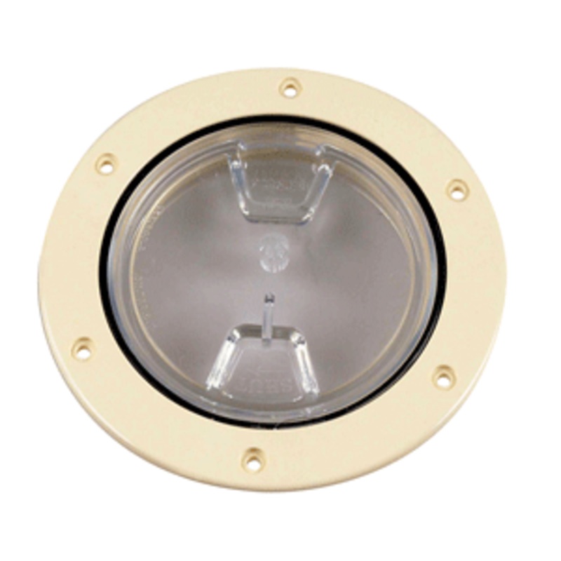 Beckson 4″ Clear Center Screw-Out Deck Plate – Beige