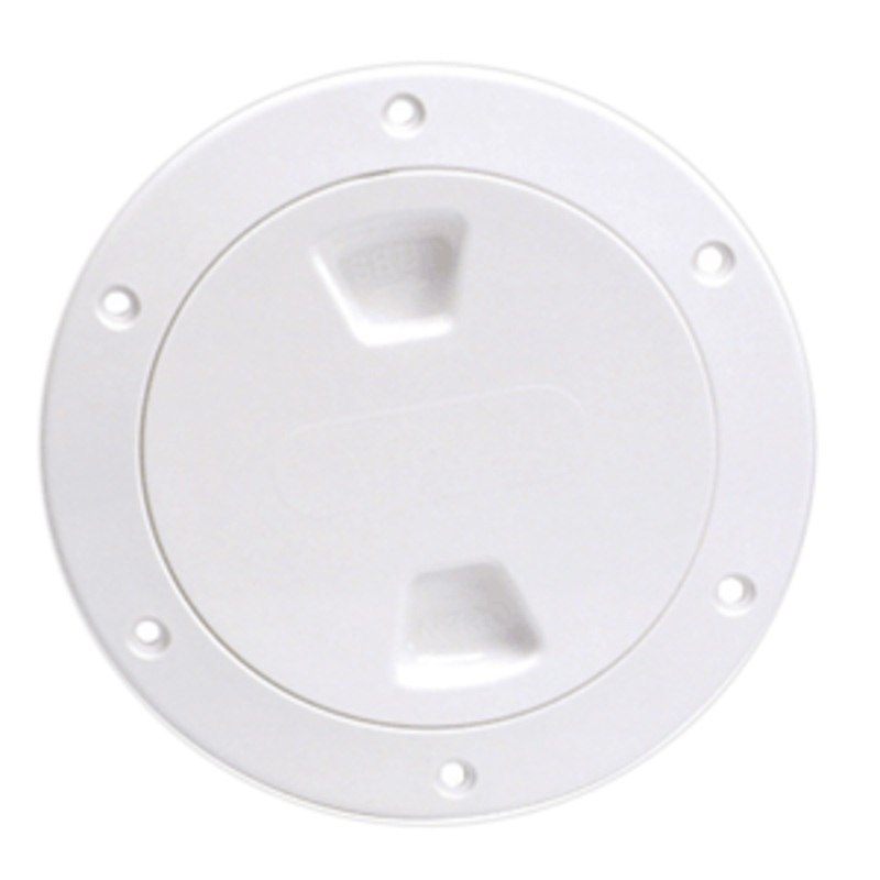 Beckson 4″ Smooth Center Screw-Out Deck Plate – White