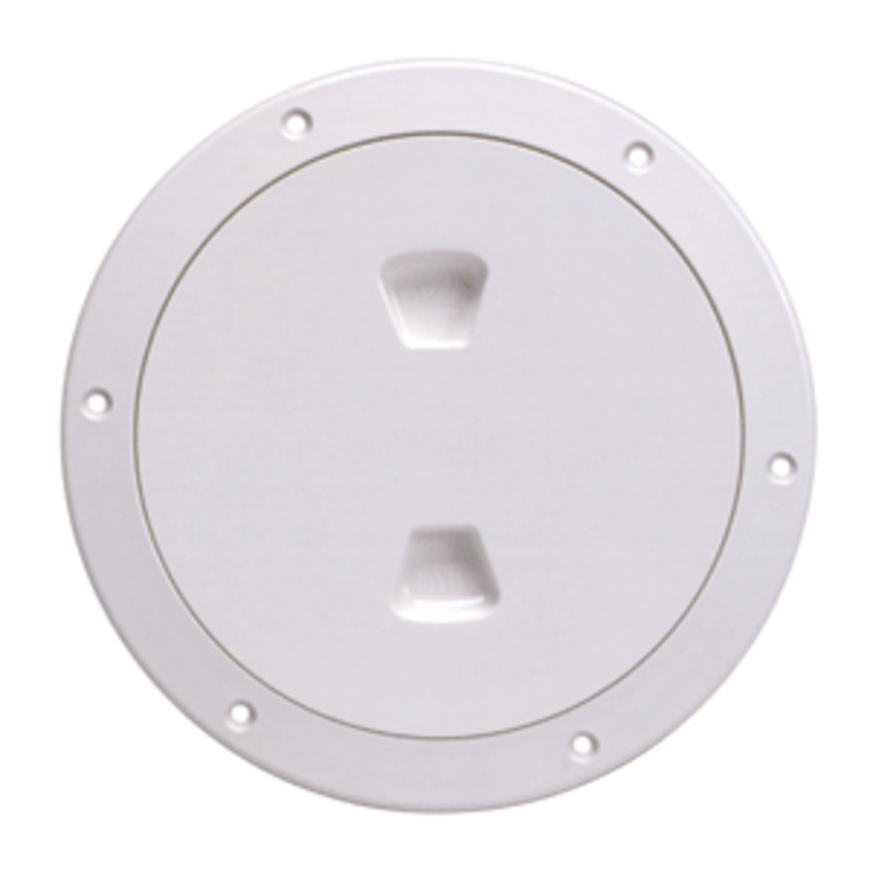 Beckson 6″ Smooth Center Screw-Out Deck Plate – White