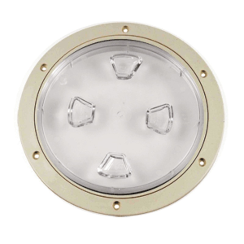 Beckson 8″ Clear Center Screw-Out Deck Plate – Beige