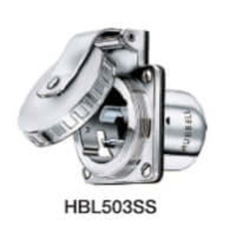 Hubbell HBL503SS Inlet Round 50A 125V