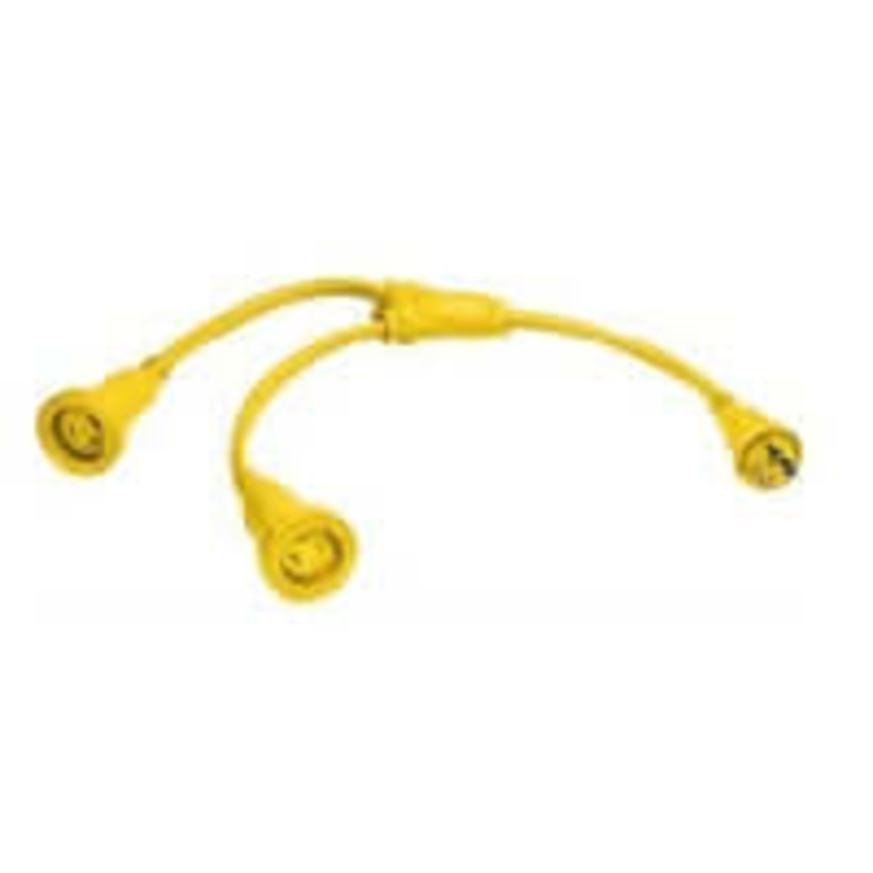 Hubbell HBL64CM56 Y Cable 2-30A Male – 1 30A Female
