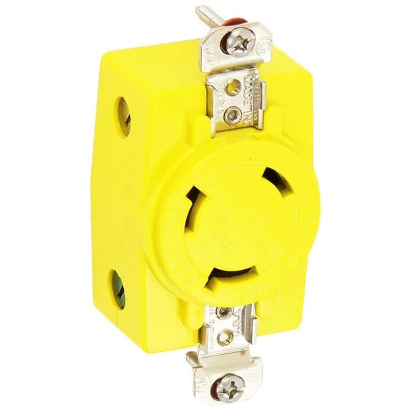 Hubbell HBL328DCR 30A 28V DC Locking Receptacle Yellow