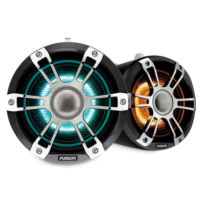 Fusion SG-FLT882SPC 8.8″ Tower Speaker Chrome With CRGBW Lighting