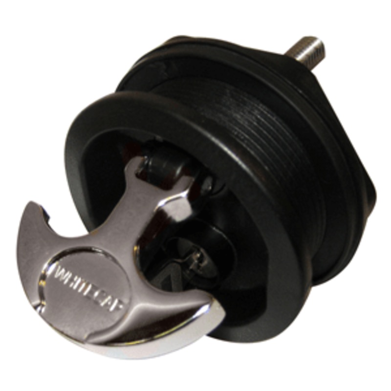 Whitecap T-Handle Latch – Chrome Plated Zamac/Black Nylon – Locking – Freshwater Use Only