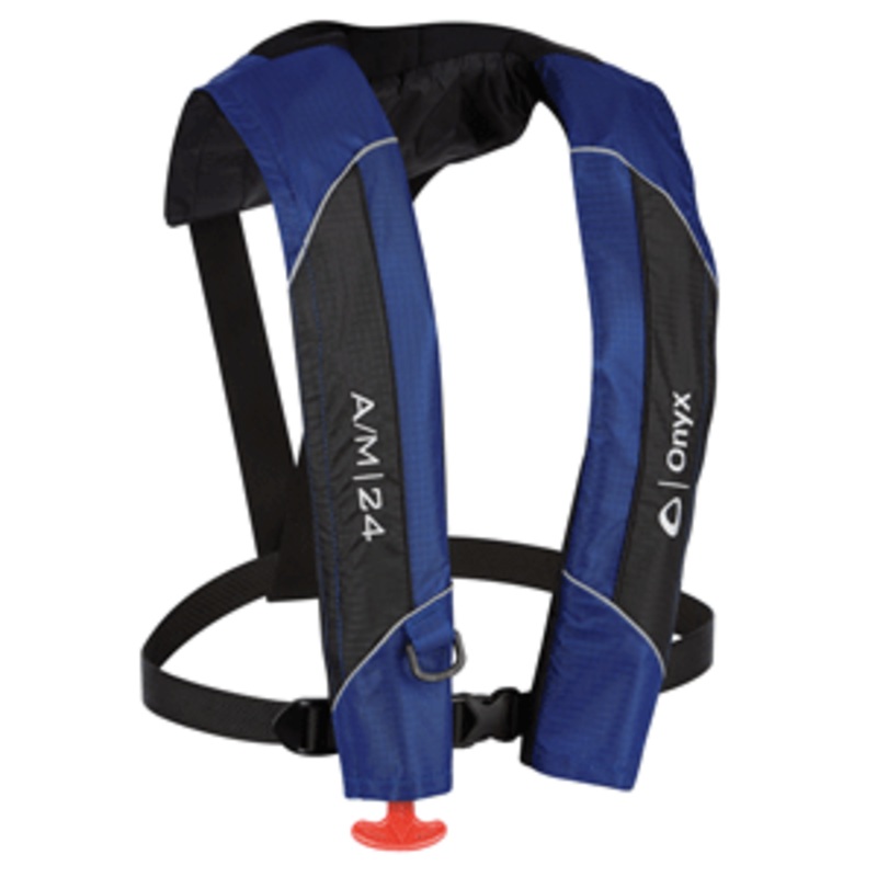 Onyx A/M-24 Automatic/Manual Inflatable PFD Life Jacket – Blue