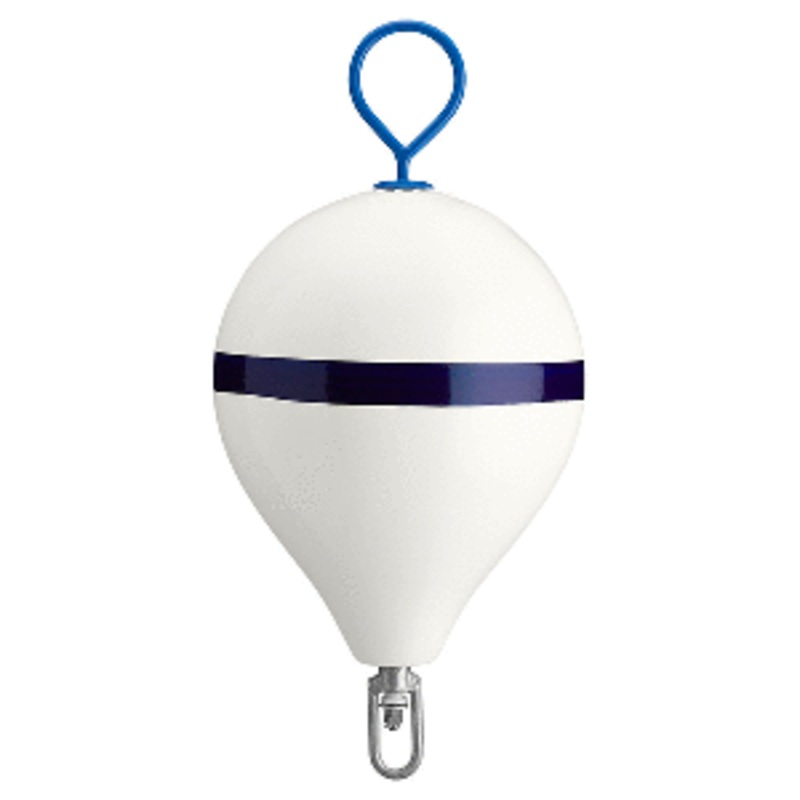 Polyform Mooring Buoy w/Iron 17″ Diameter – White Blue Stripe
